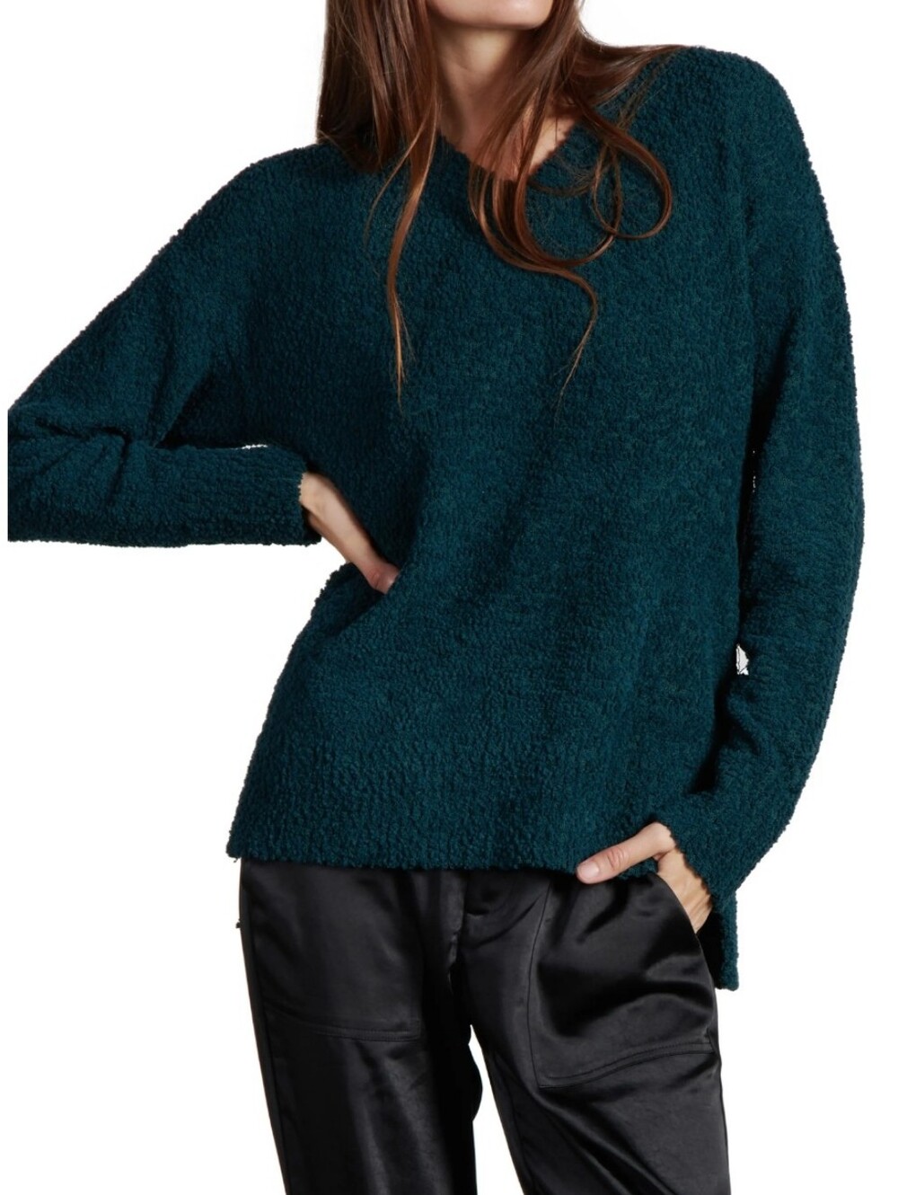 Nordstrom Sanctuary Cozy Teddy Plush Pullover Sweater in Jade Green- Size: M NWT